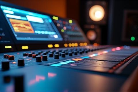 Mixing and Mastering Power Pack promotion visual with audio console